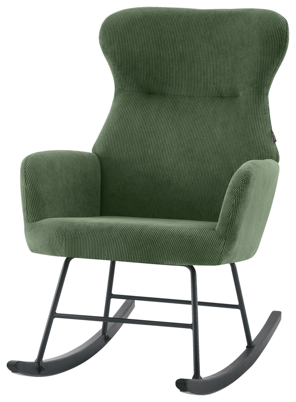 FOTEL BUJANY EMELY - zielony/czarny, Design, metal/drewno (65/97/94cm) - Ti'me