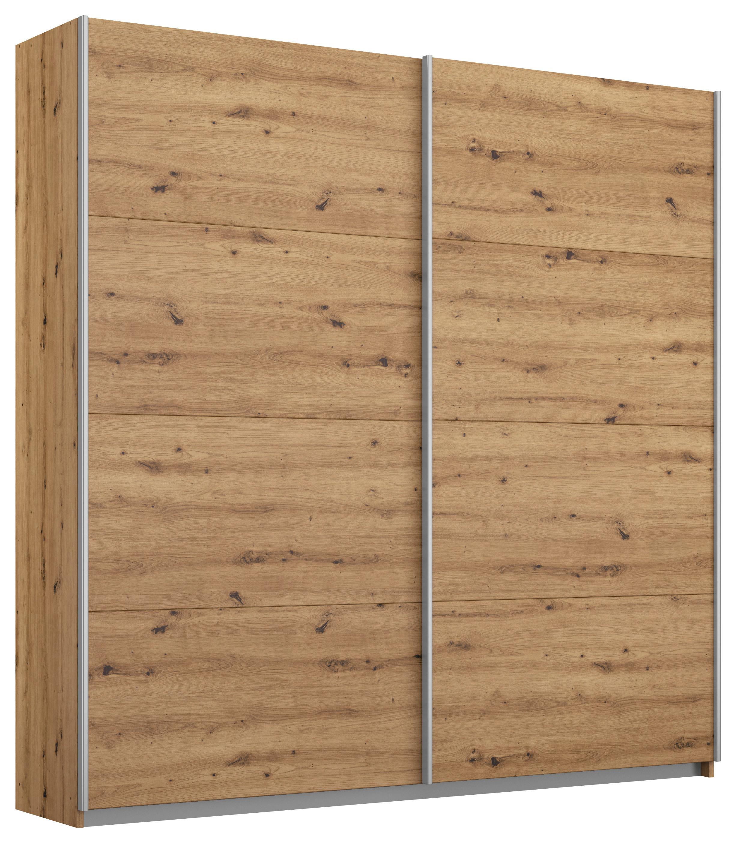 Ormar S Kliznim Vratima Subito - hrast Artisan/boje aluminija, Moderno, drvni materijal/metal (181/197/61cm) - Modern Living