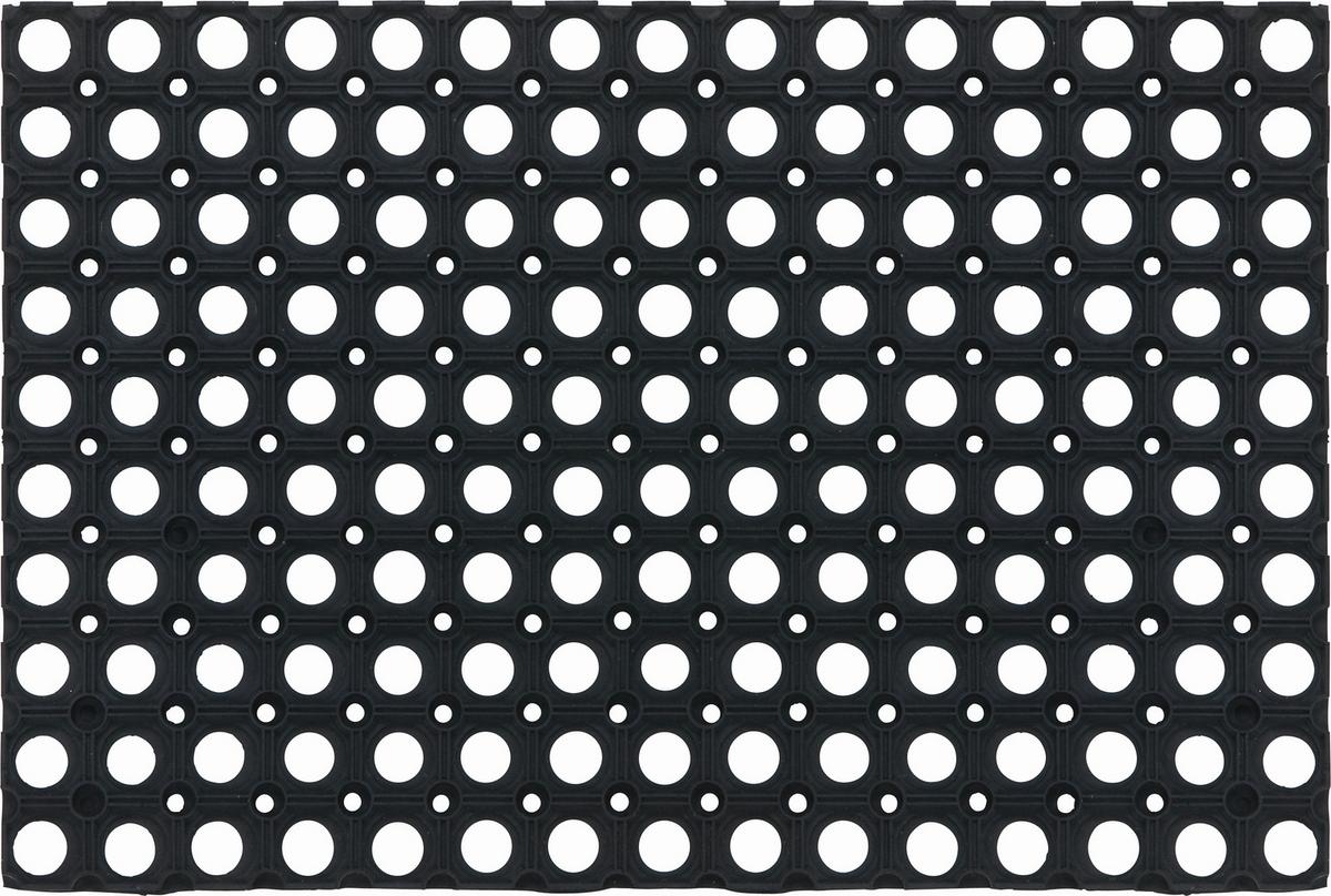 Fußmatte Ring Rubber Schwarz ca. 40x60cm - Schwarz, KONVENTIONELL, Kunststoff (40/60cm) - Mömax