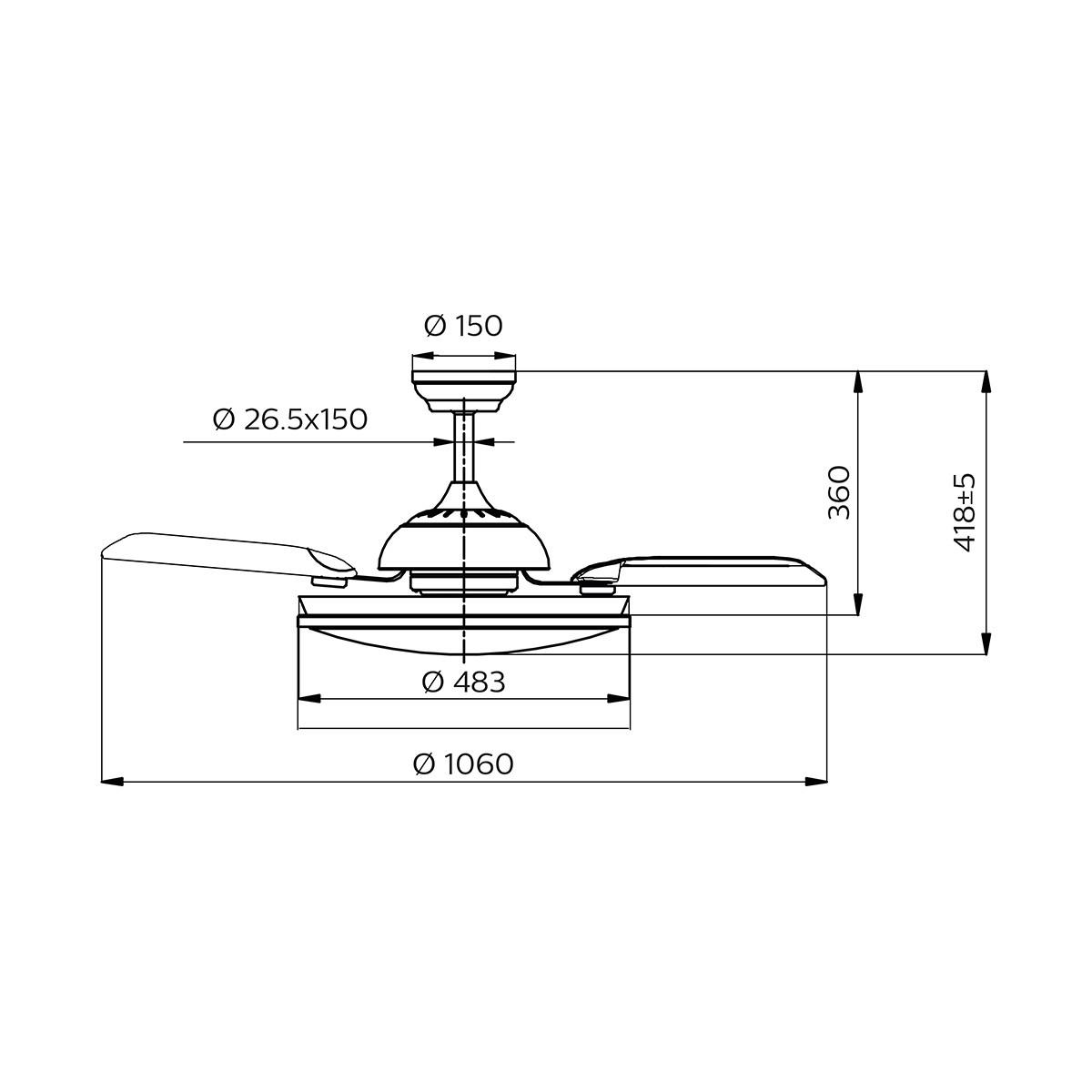 WENTYLATOR SUFITOWY BLISS DC FAN CEILING 28W+35W - biały, Konventionell, tworzywo sztuczne (51/42/51cm) - Philips