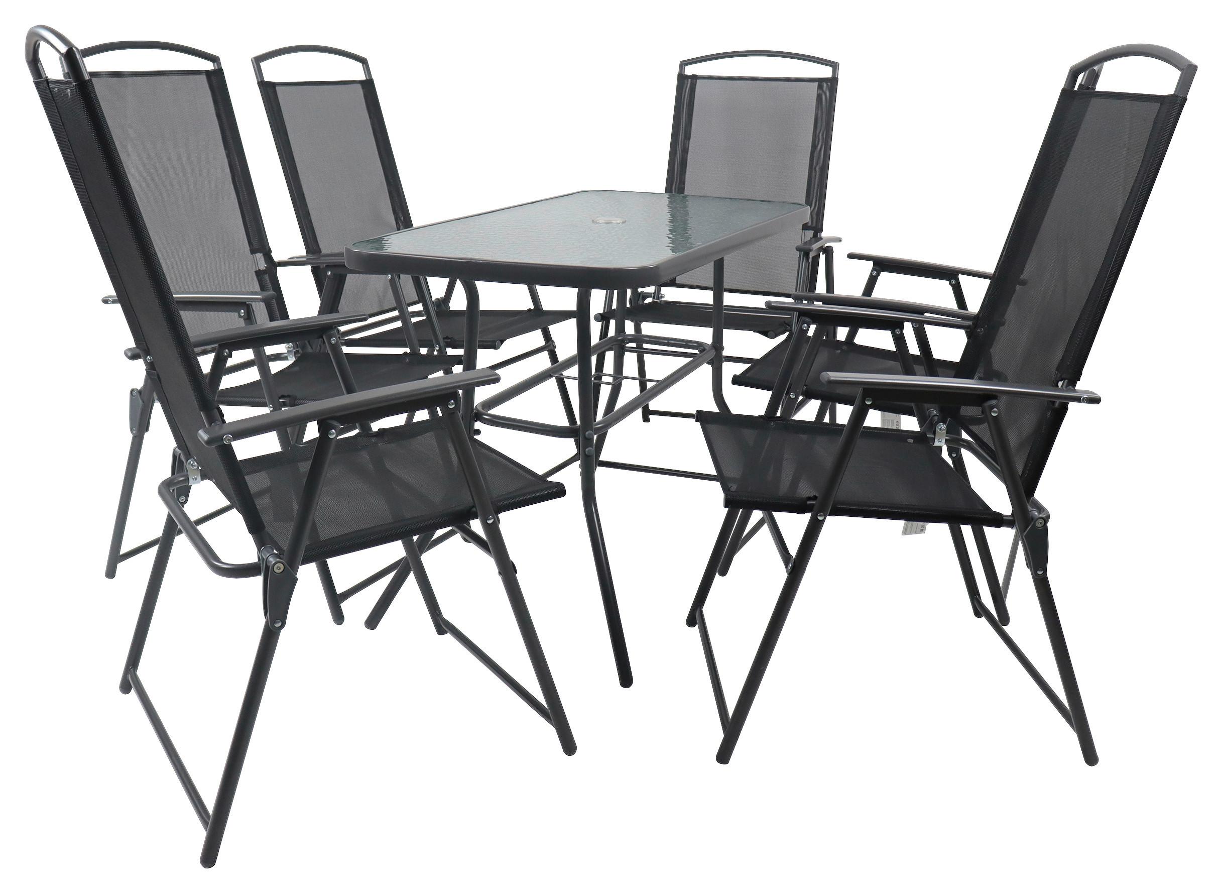 Vrtna Garnitura Gardenson, Antracit, 7-Delno - antracit, Basics, kovina/steklo - Gardenson