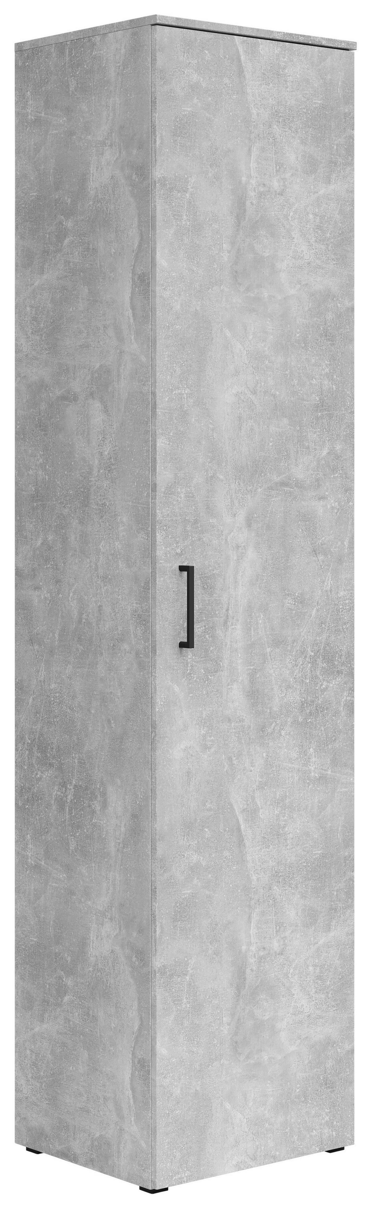 Schrank Multistauraum Betonoptik - Schwarz/Grau, MODERN, Holzwerkstoff/Kunststoff (45/195/40cm) - Mömax