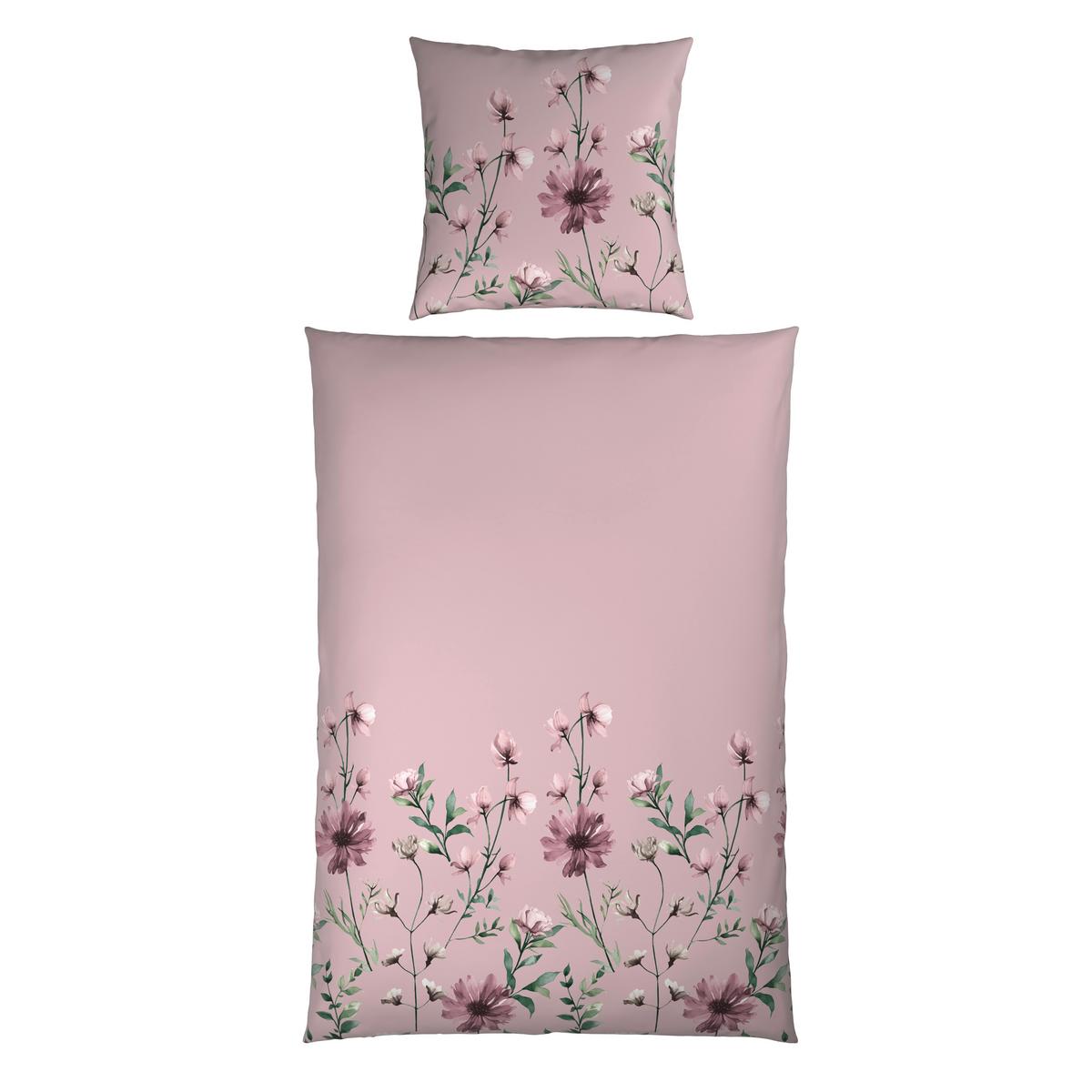 Bettwäsche Wiese XL Mauve ca. 155x220cm - Mauve, KONVENTIONELL, Textil (155/220cm) - Mömax