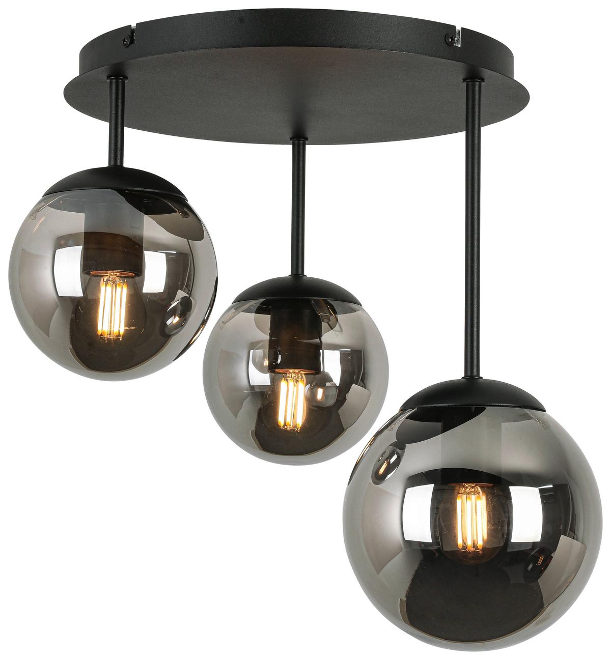 LAMPA SUFITOWA SUSI - czarny/kolor chromowy, Trend, tworzywo sztuczne/metal (35,5/36/38cm) - Novel