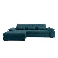 Ecksofa mit Bettkasten Rigatti ca. 184x314 cm Petrol - Petrol/Schwarz, MODERN, Textil/Metall (184/314cm) - Livetastic