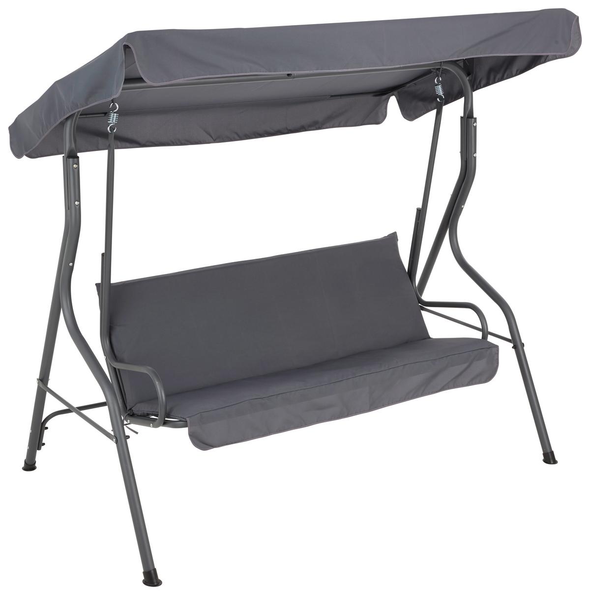 Hintaágy Malaga - antracit, Modern, textil/fém (170/152/110cm) - Mömax