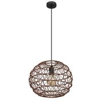 Hängeleuchte Senni Schwarz/Dunkelbraun max. 15 W - Dunkelbraun/Schwarz, Natur, Papier/Kunststoff (39/120cm) - Globo