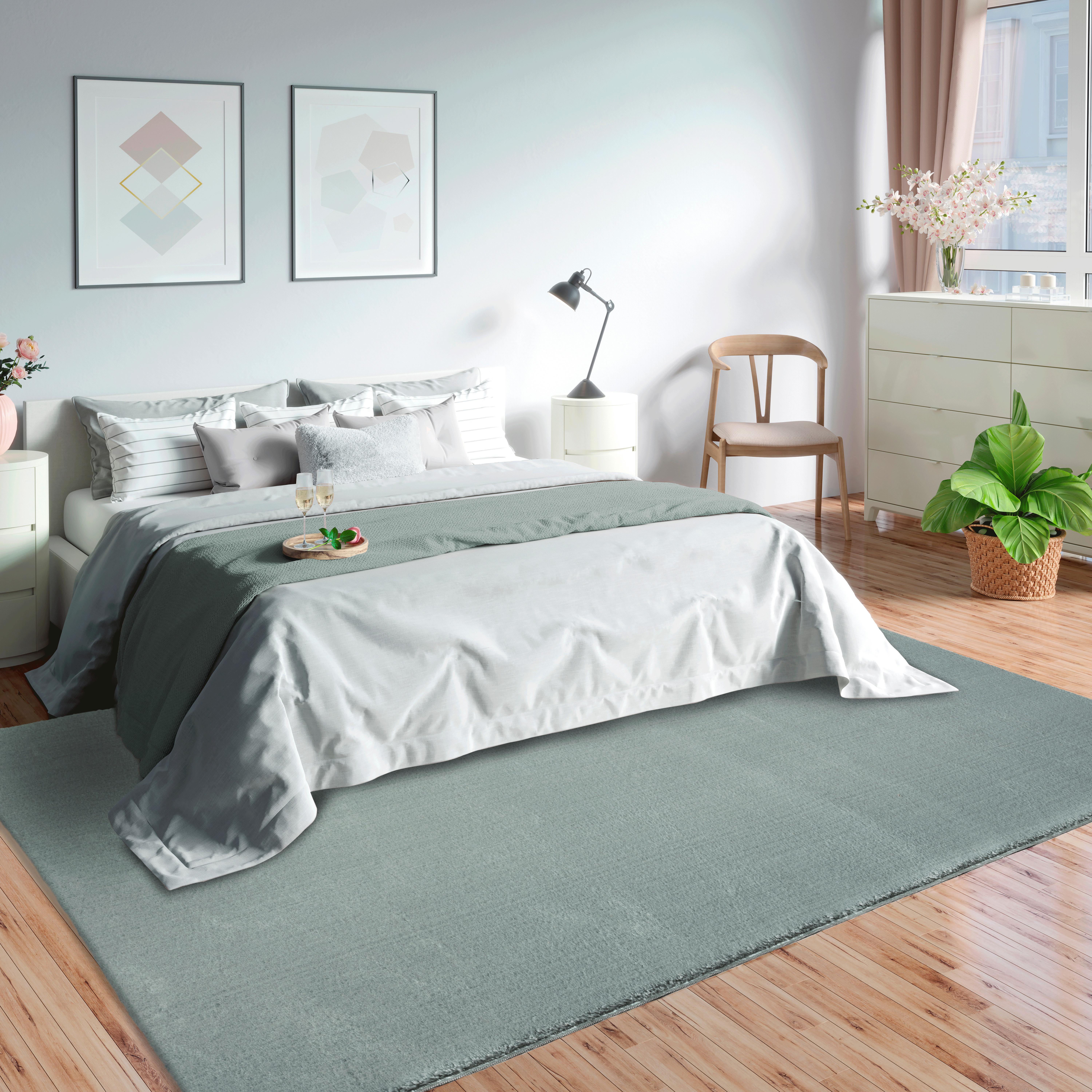 Fellteppich Loft Blau ca. 160x220cm - Blau, KONVENTIONELL, Textil (160/220cm)