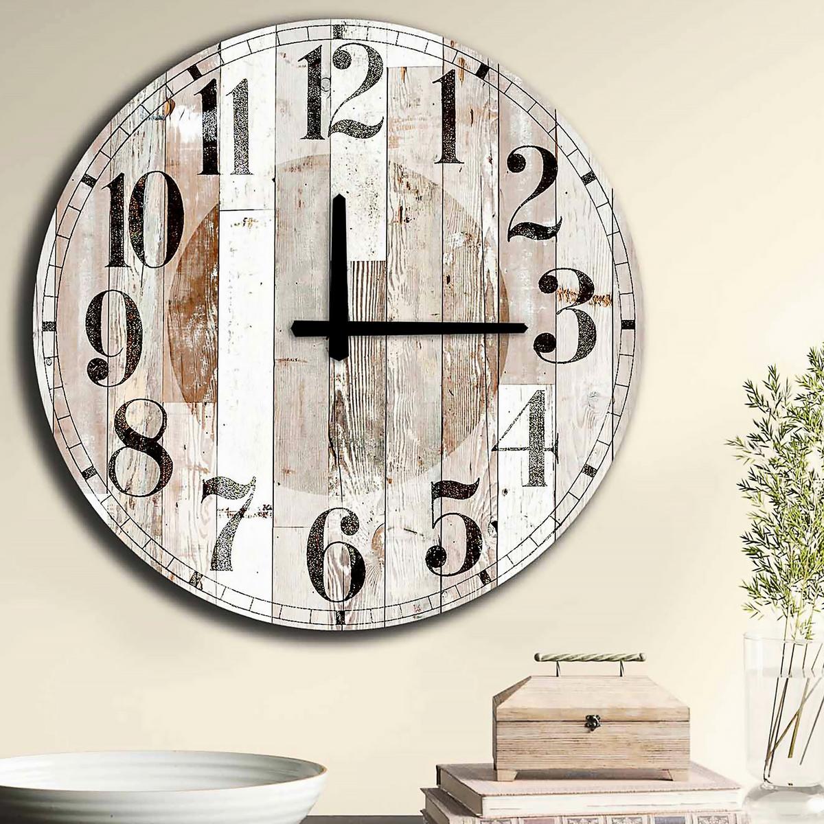 ZEGAR ŚCIENNY 5050MS-041 - różnokolorowy, Lifestyle, materiał drewnopochodny (50/50/0,5cm)