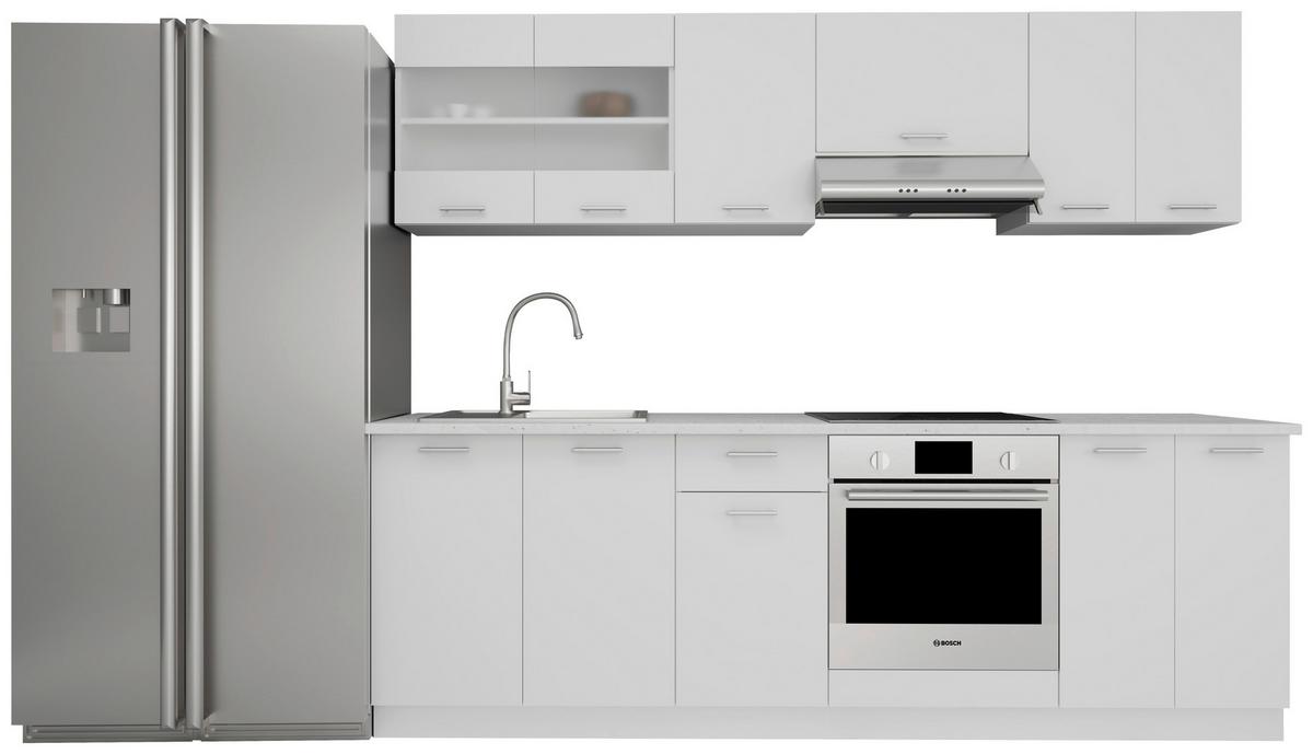 Kuhinjski Blok Brez Aparatov Esilo, Bela - bela/barve aluminija, Konvencionalno, kovina/leseni material (240cm) - MID.YOU