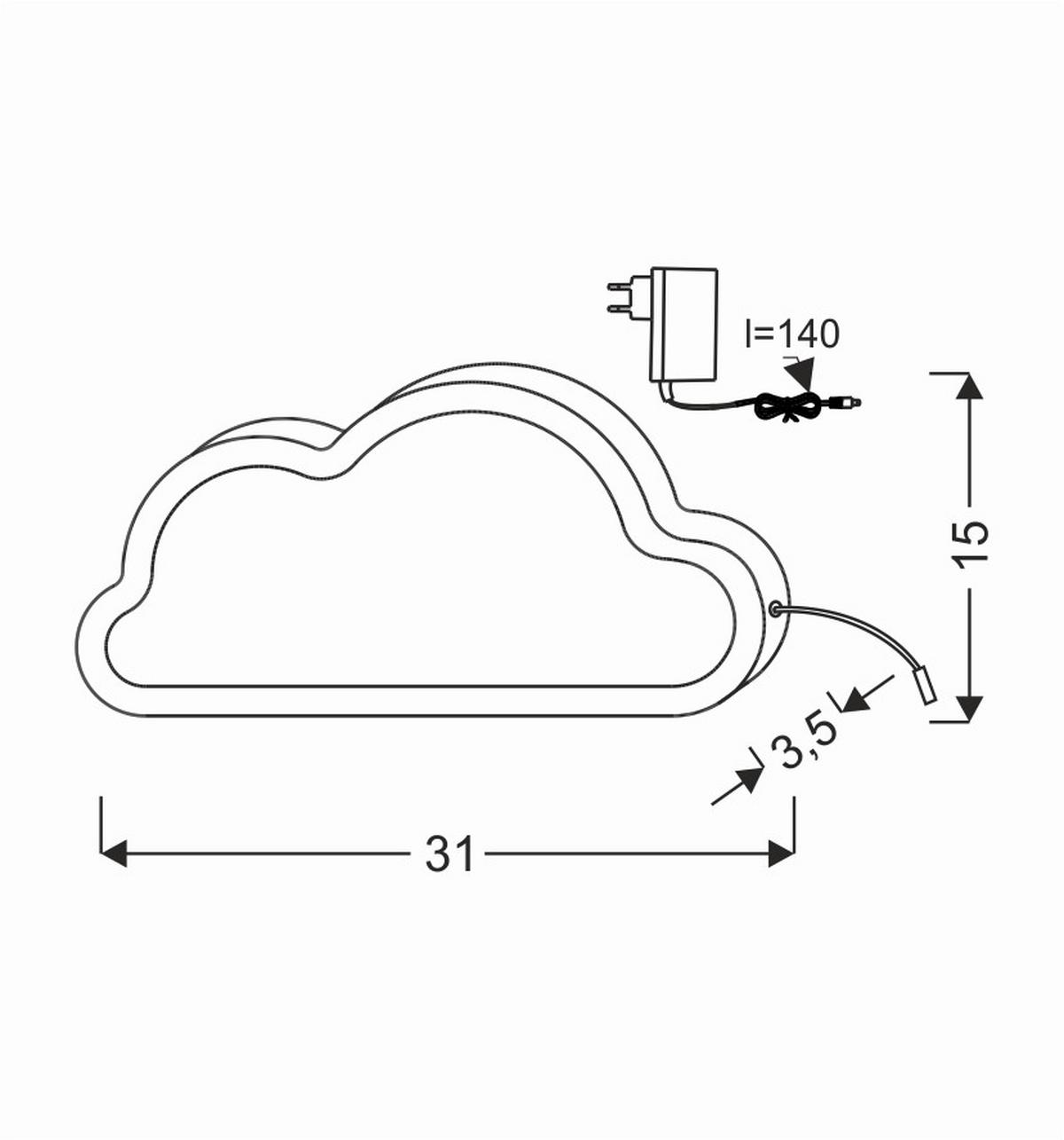 Dječja Stolna Svjetiljka Cloud - plava, Basics, drvni materijal/plastika (31/3.5/15cm)