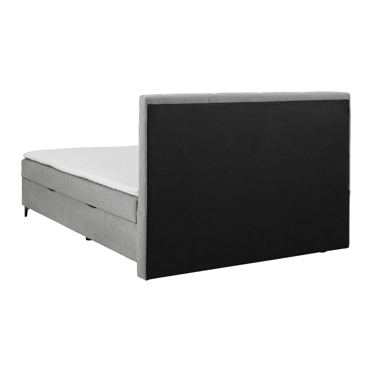 Boxbett Wind Grau ca. 160x200cm - Schwarz/Grau, KONVENTIONELL, Textil/Metall (160/200cm) - Mömax