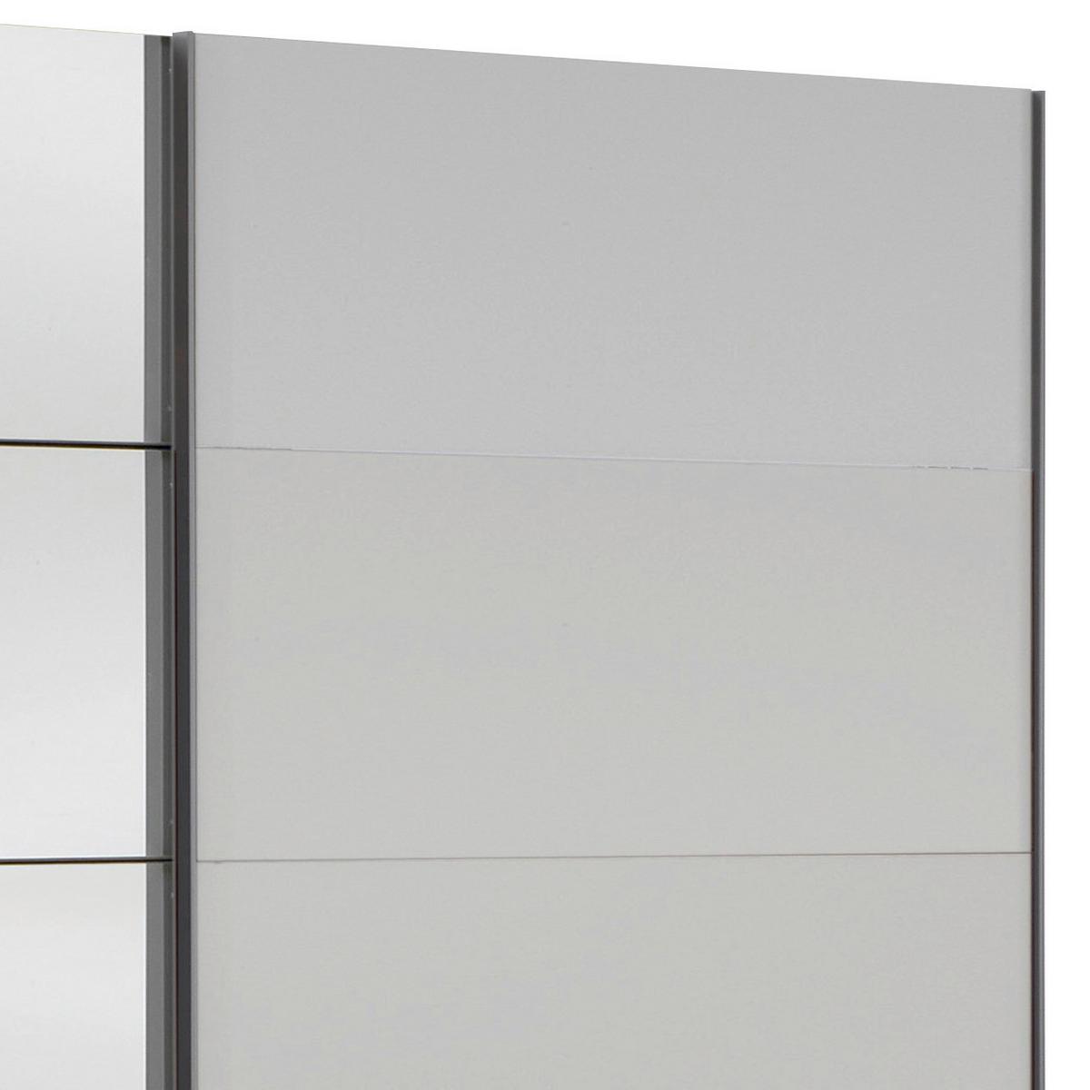 Omara Z Drsnimi Vrati Ernie, Bela, Z Ogledalom - bela/barve aluminija, Moderno, kovina/steklo (225/210/65cm) - MID.YOU