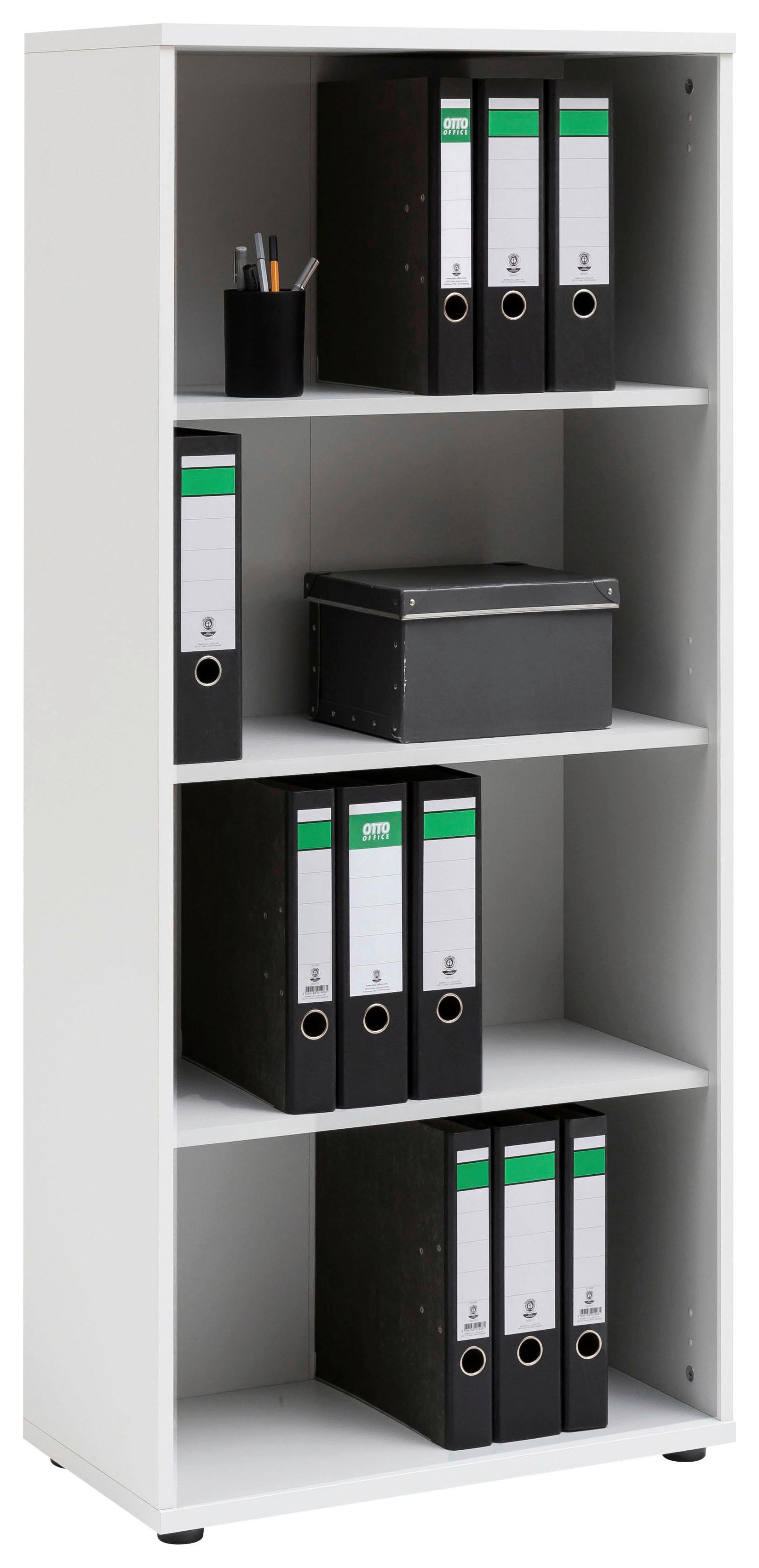 Aktenregal "Serie 200", weiß - Schwarz/Weiß, Basics, Holzwerkstoff/Kunststoff (65,1/146,9/34,5cm) - MID.YOU