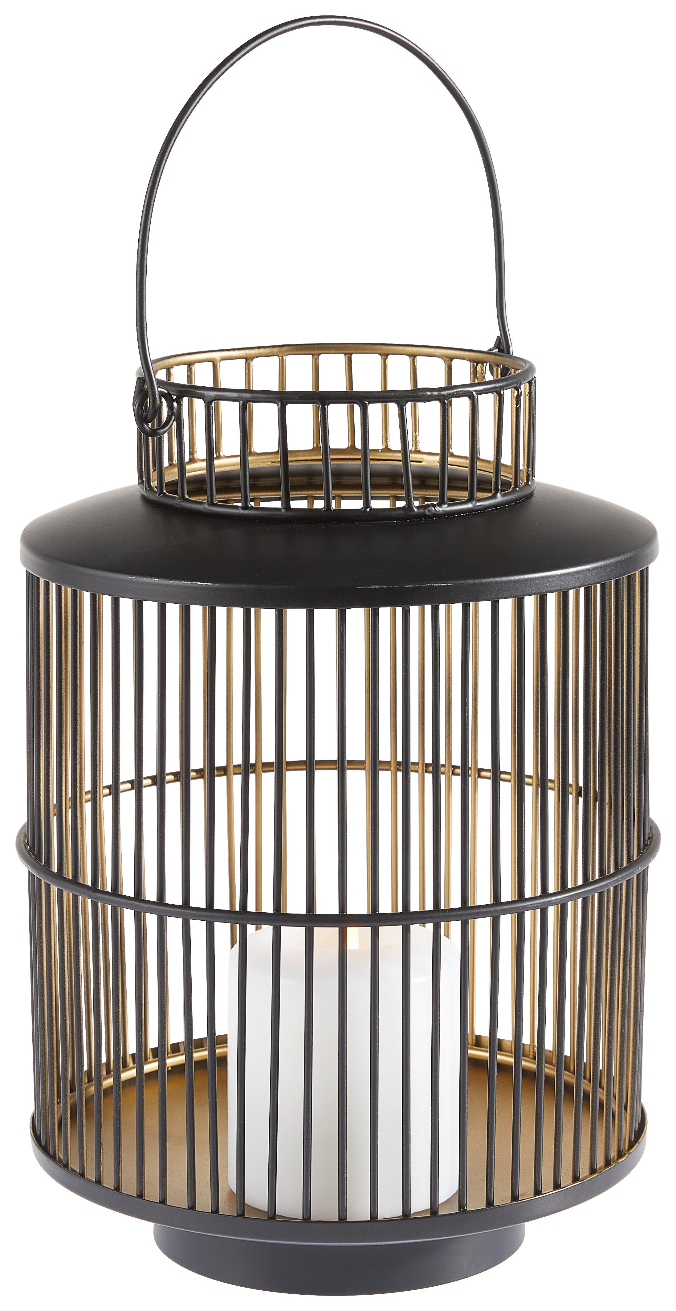LATARNIA 32134B - czarny/kolor złoty, Design, metal (20cm) - Ambia Home