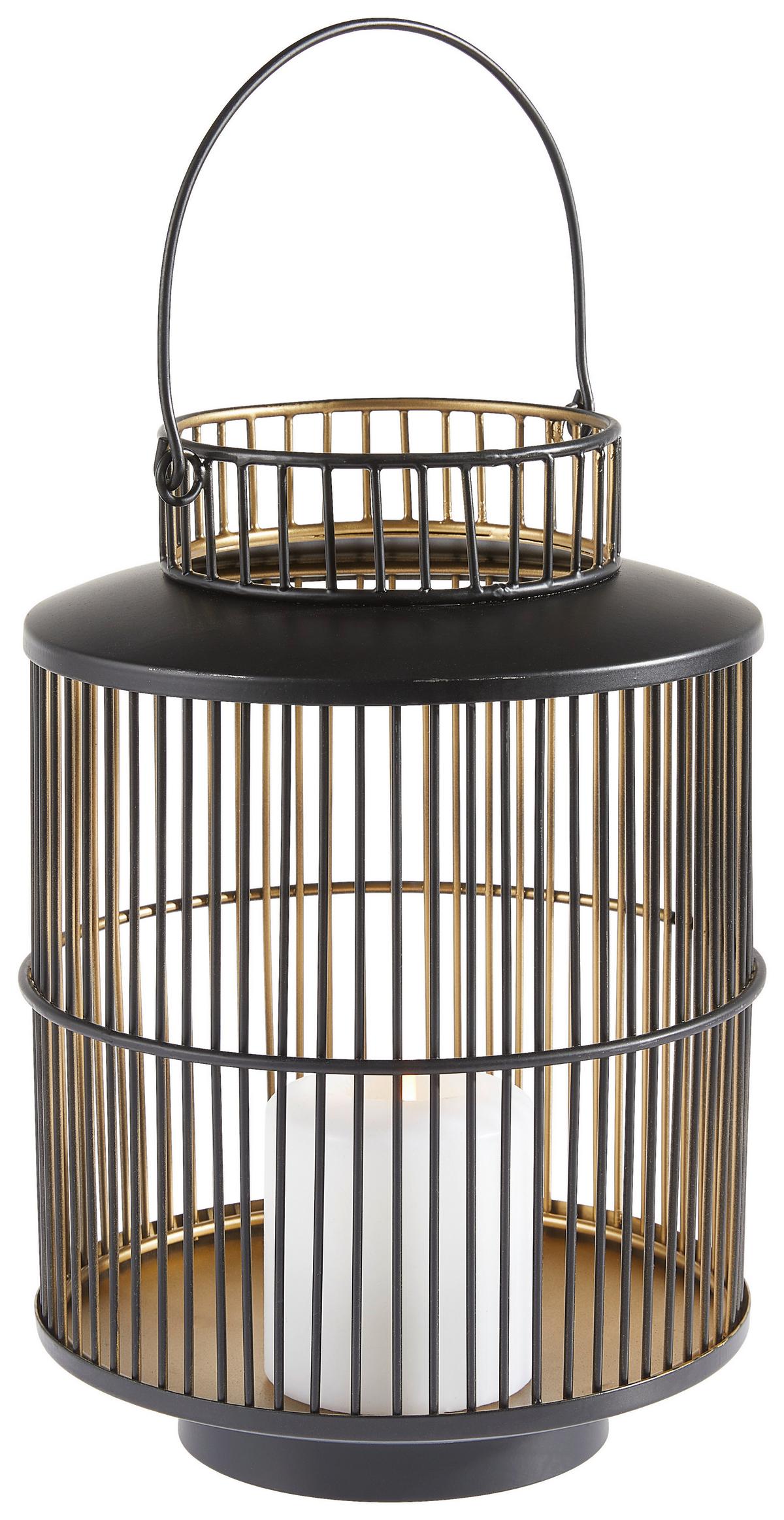LATARNIA 32134B - czarny/kolor złoty, Design, metal (20cm) - Ambia Home