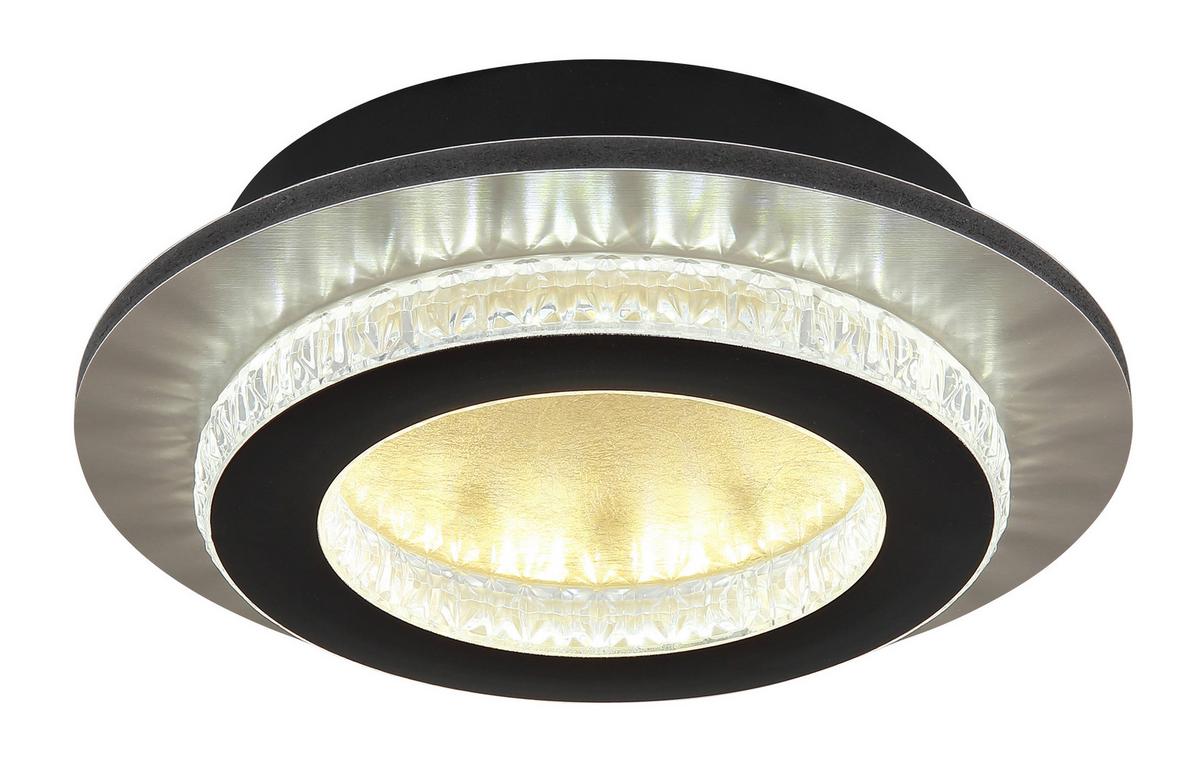 LED-DECKENLEUCHTE 48042-12G  JAYDEN - Klar/Goldfarben, Design, Kunststoff/Metall (20/5,5cm) - Globo