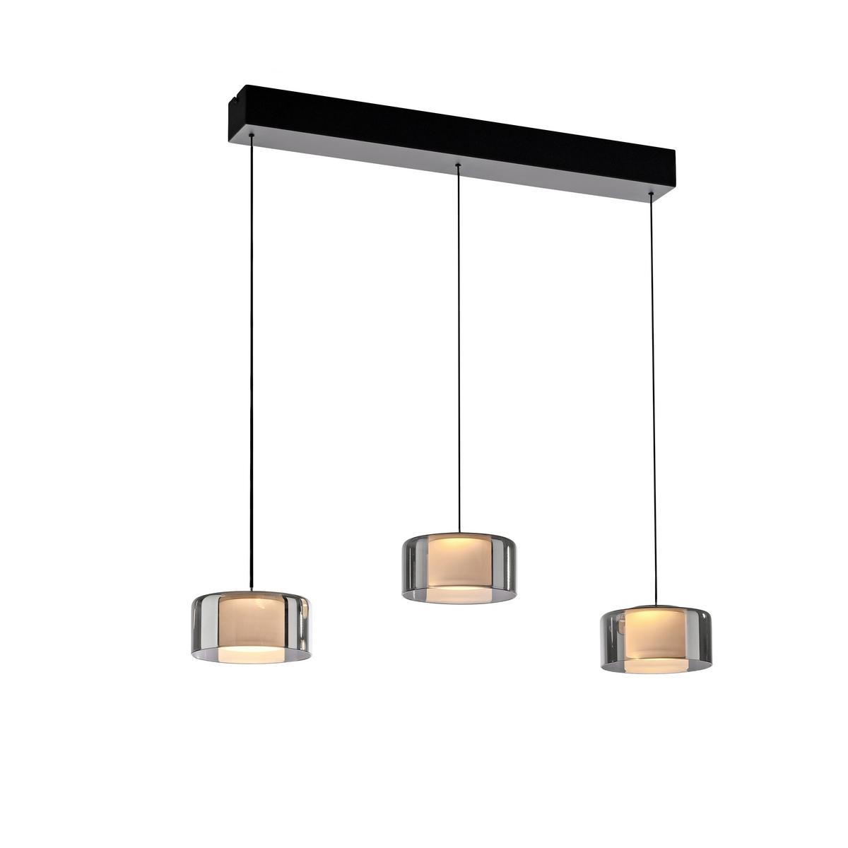 LAMPA WISZĄCA LED 2113-18 RIKA - czarny, Design, tworzywo sztuczne/metal (66/15/220cm) - Paul Neuhaus