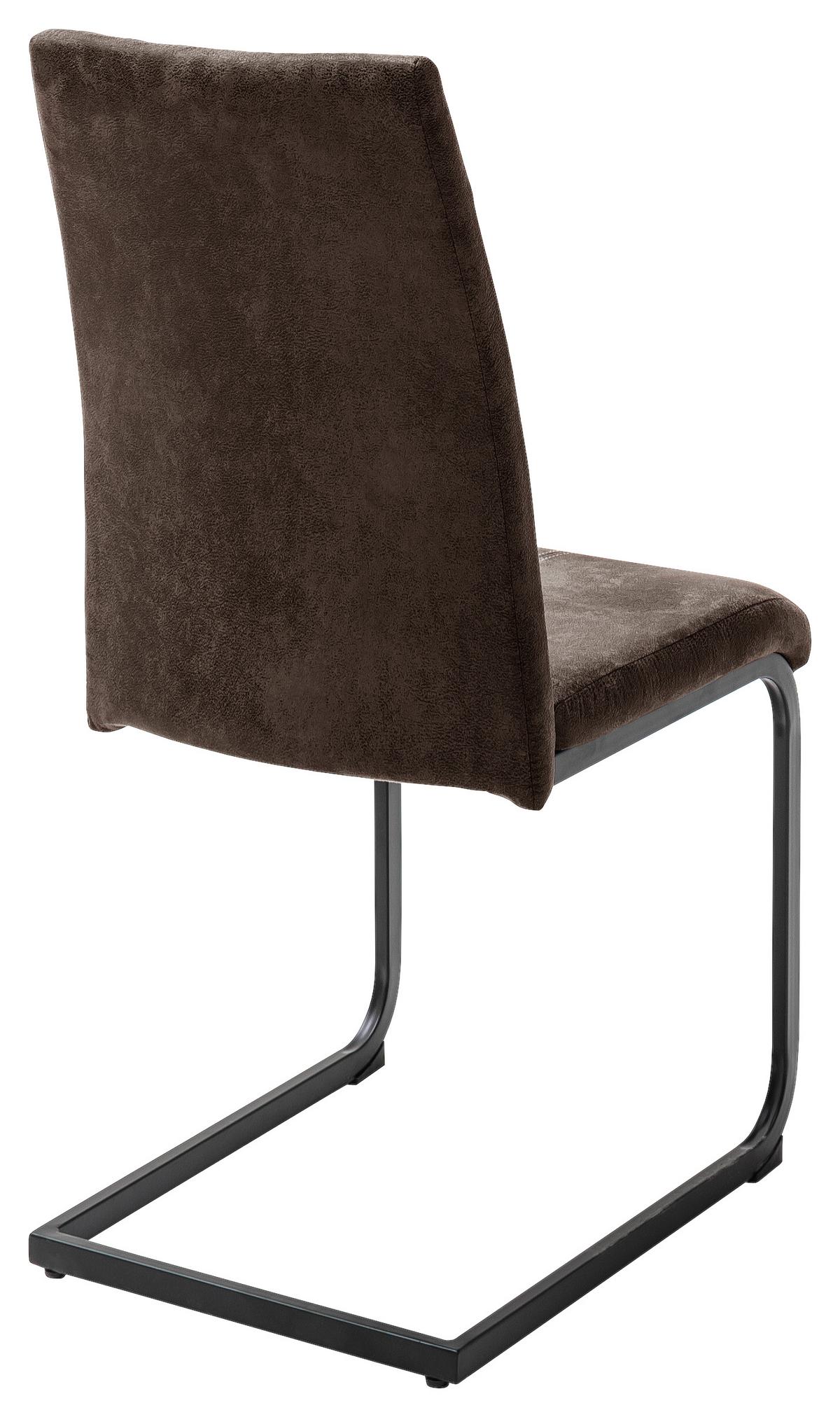 KRZESŁO NA PŁOZIE AOSTA    -TIME- - czarny/brązowy, Design, metal/tkanina (42/94/60cm) - Ti'me