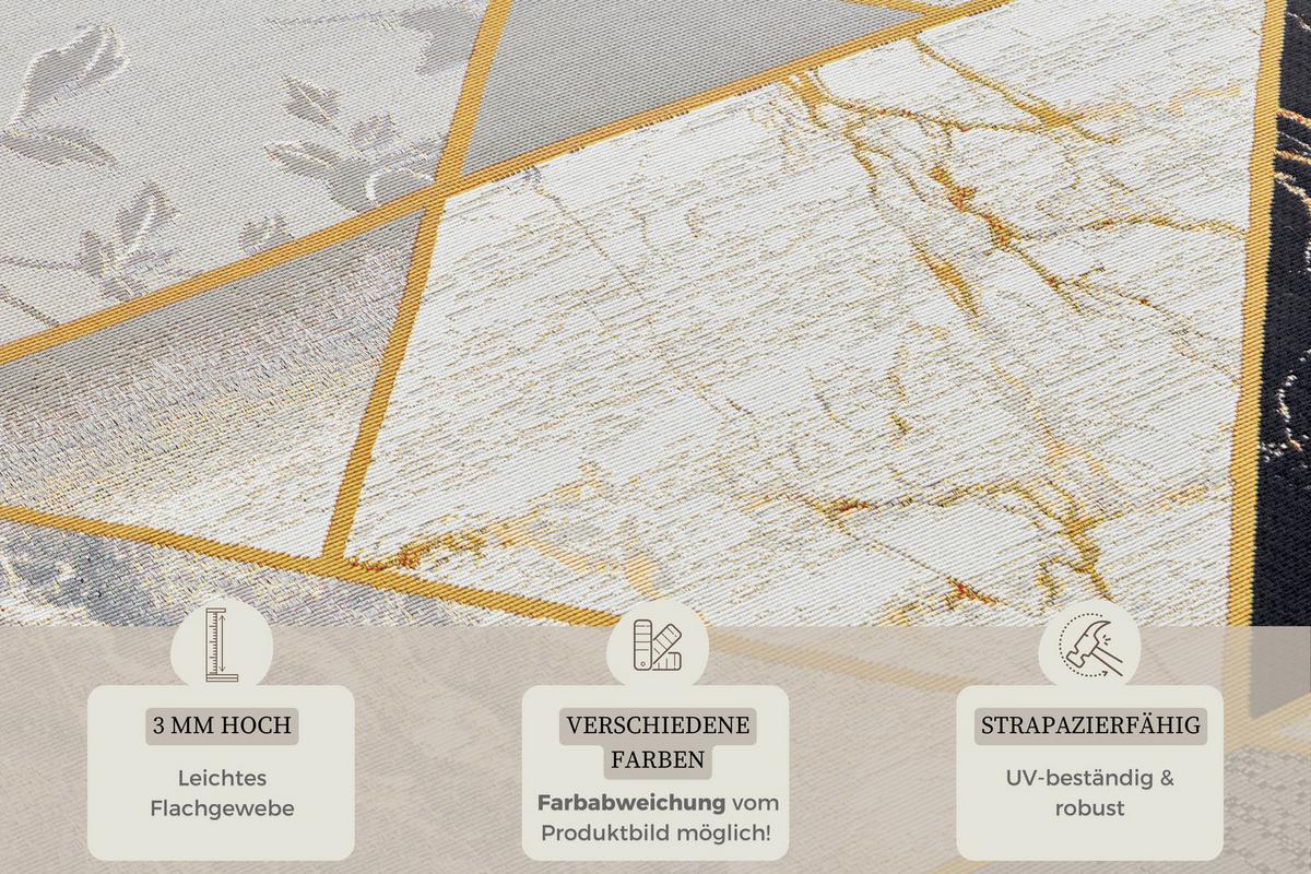 Outdoorteppich Noble Multicolor ca. 240x340cm - Goldfarben/Schwarz, Design, Kunststoff (240/340cm) - Hanse Home