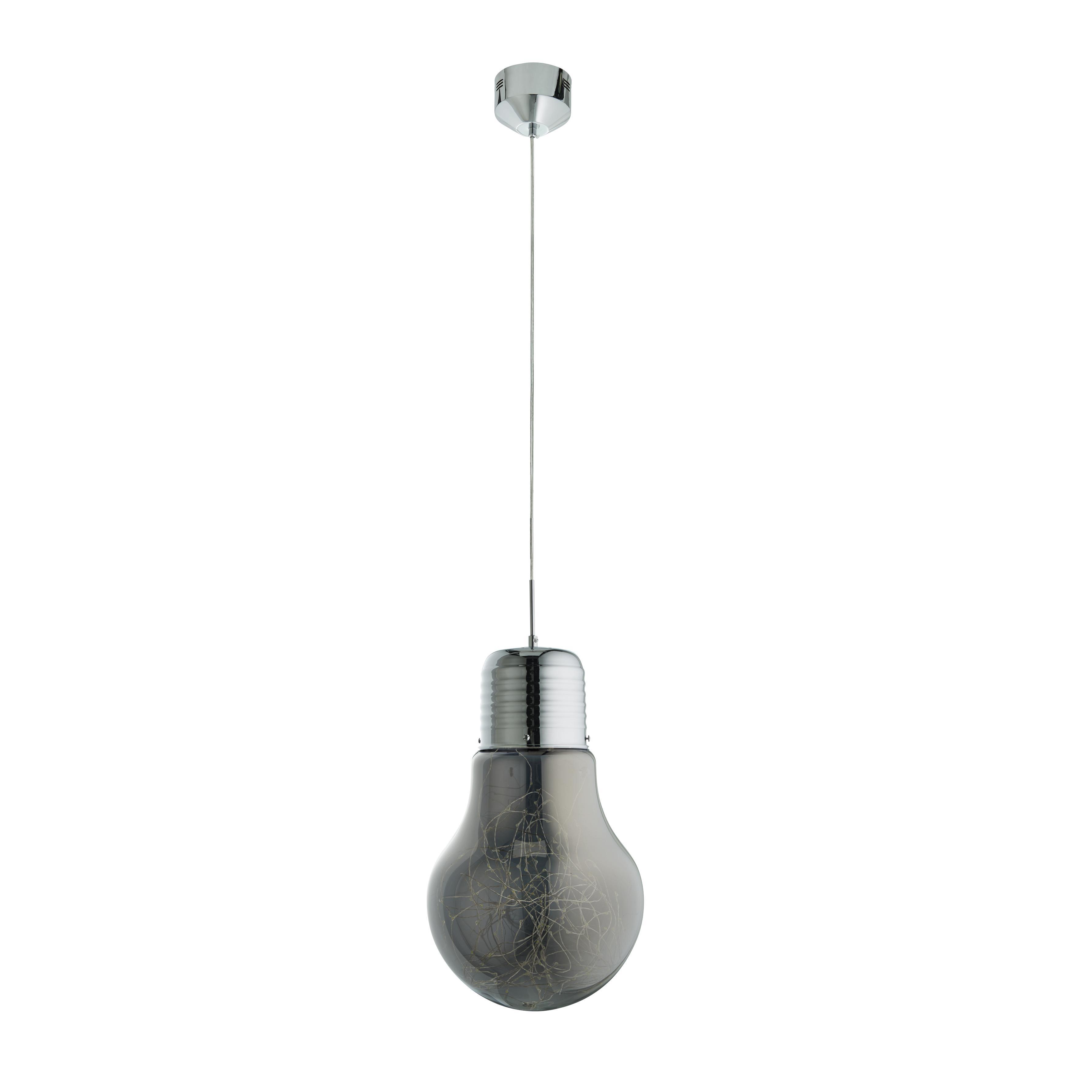LED-Hängeleuchte max. 9 Watt 'Inna' - Chromfarben/Grau, MODERN, Glas/Metall (30/150cm) - Bessagi Home
