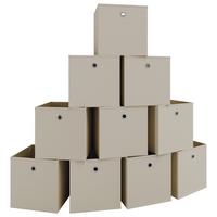 Zložljiv Zaboj Boxas, Bež, 10 Kos - bela/naravne barve, Moderno, tekstil (27/28/27cm) - MID.YOU