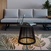 Gartenbeistelltisch Ruffy Schwarz Solar - Schwarz, MODERN, Kunststoff/Metall (55/48/55cm) - Bessagi Garden