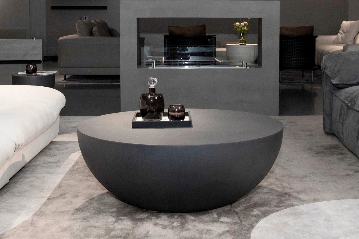 Loungetisch Chronos Schwarz - Schwarz, KONVENTIONELL, Stein (87/87/35cm) - Gardenson