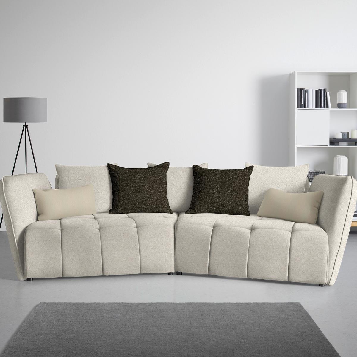 Boxspringsofa Sofi Beige - Dunkelgrün/Beige, MODERN, Textil (294/93/152cm) - Premium Living