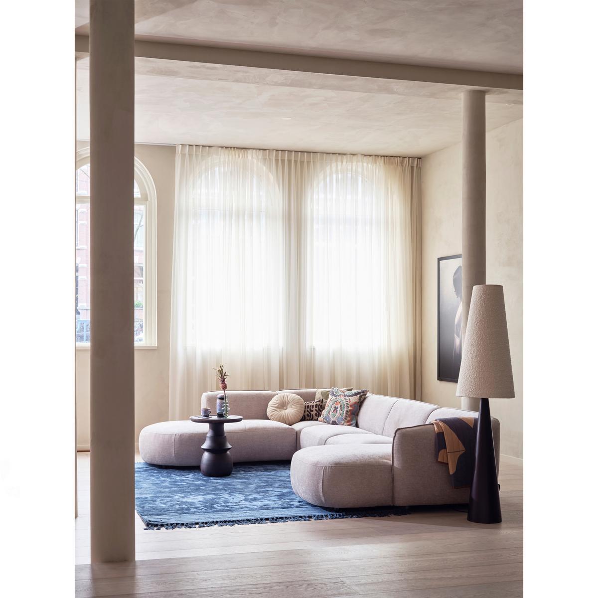 Wohnlandschaft Polly Sandfarben - Sandfarben/Schwarz, Design, Kunststoff/Textil (245/353/150cm) - Livetastic