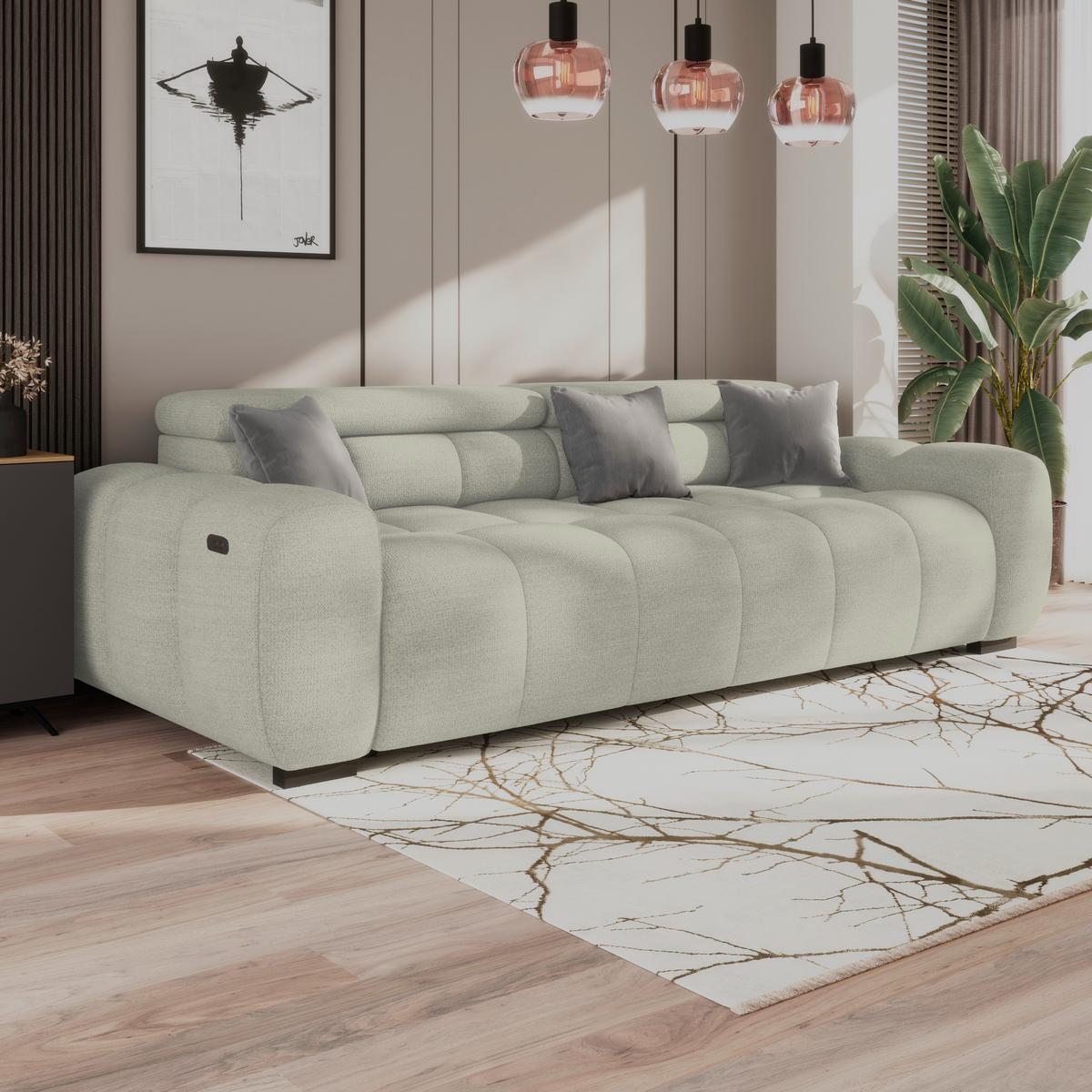Velika Sofa Bull - crna/krem, Trend, tekstil/plastika (248cm) - Luca Bessoni