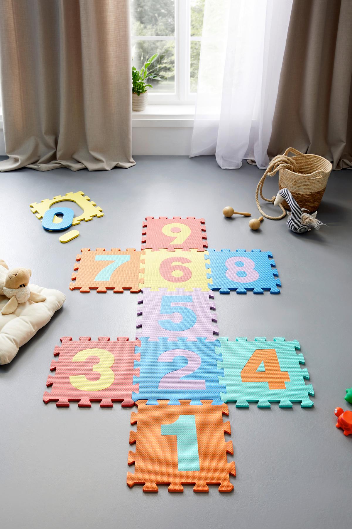 Fußmatte Playmat Bunt 10-teilig je 30x30cm - Multicolor, Basics, Kunststoff (60/60cm) - Modern Living