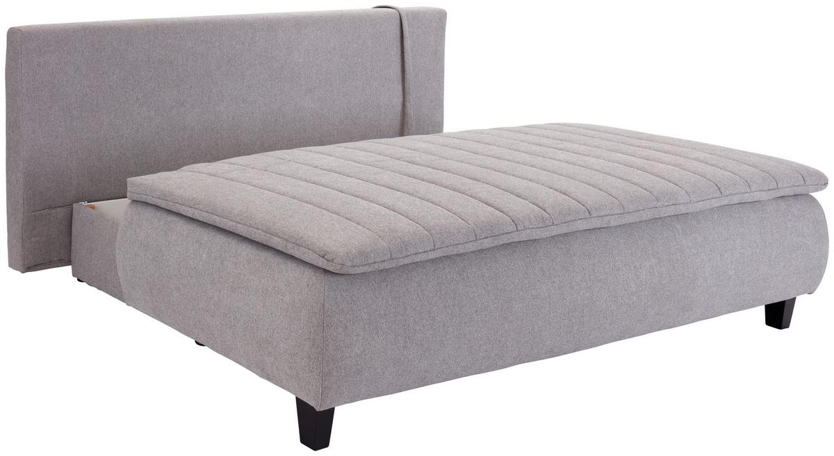 Canapea Boxspring Marino - gri deschis, Modern, textil (208/102/96cm) - Luca Bessoni