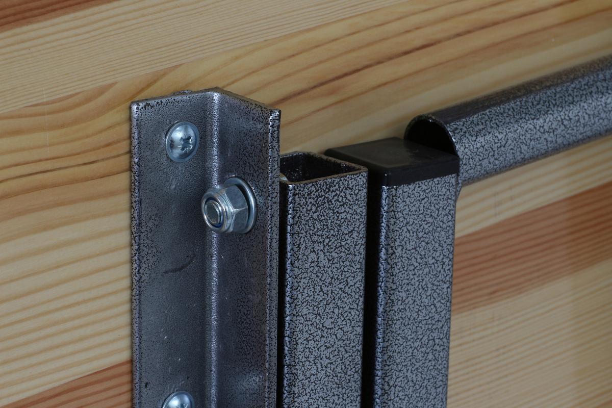 Stehtisch Echtholz/Grau - Naturfarben/Grau, MODERN, Holz/Metall (80/120/118cm) - Gardenson