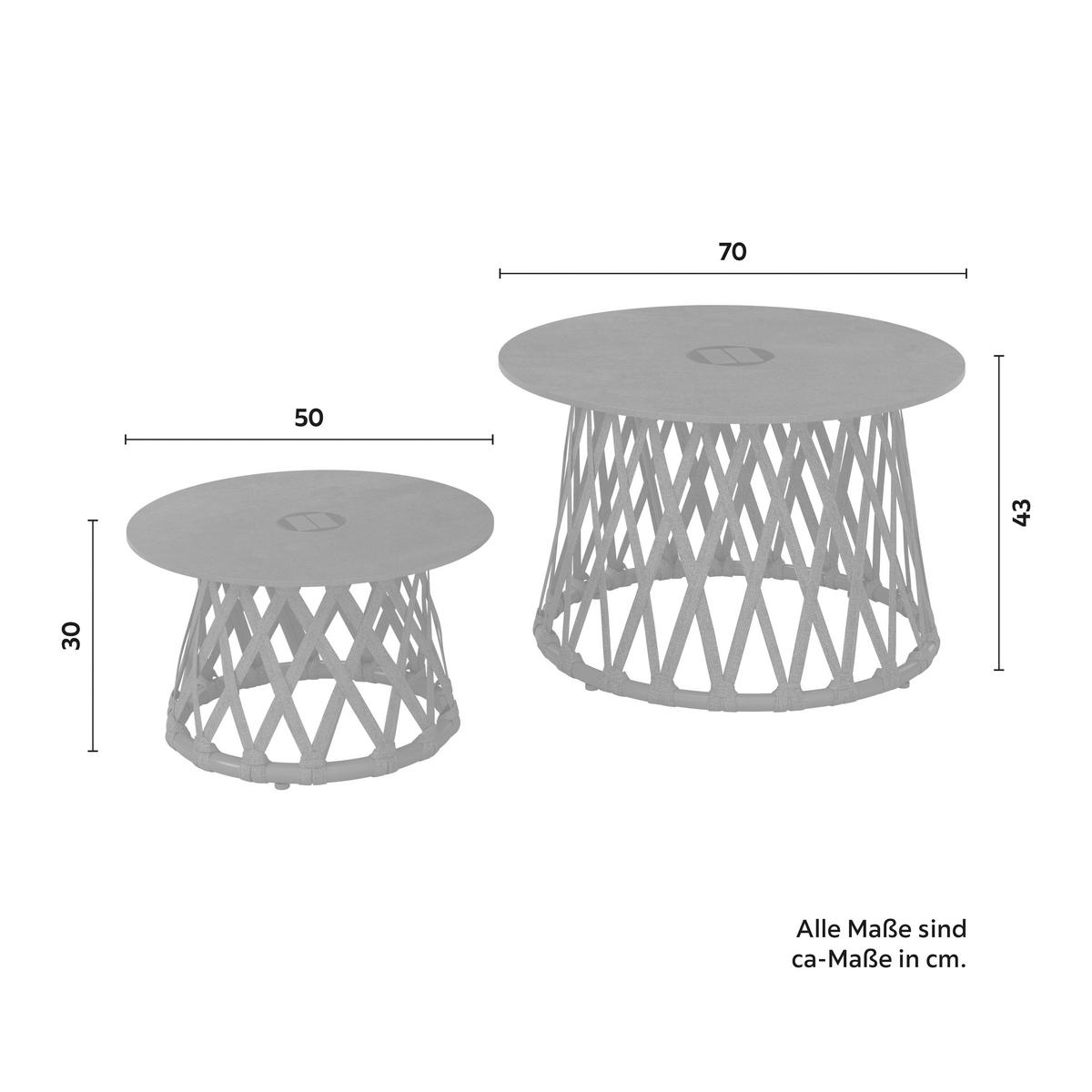 Loungegarnitur Elea Dunkelgrau Outdoorstoff/Metall +Abdeckung - Dunkelgrau/Anthrazit, MODERN, Textil/Stein (234/74/77cm) - Bessagi Garden