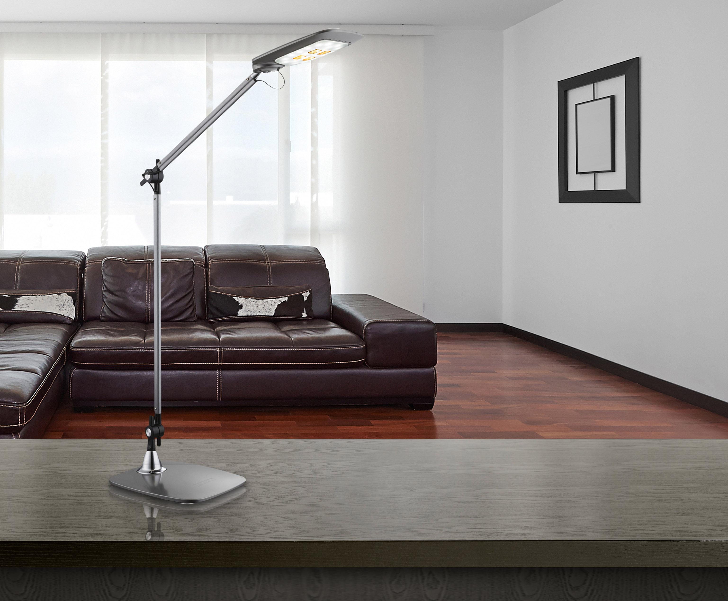 LED-Tischleuchte 58272 max. 10 Watt - Schwarz/Grau, Design, Kunststoff/Metall (49/17,9/96cm) - Globo