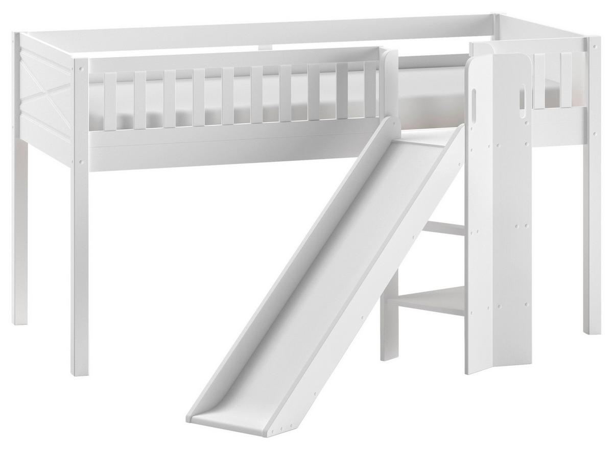 Spielbett Scott Police ca. 90x200 cm Kiefer Weiß - Naturfarben/Weiß, ROMANTIK / LANDHAUS, Holz (90/200cm) - Vipack