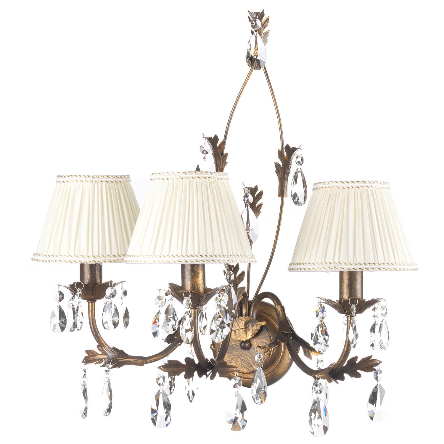 Wandleuchte Karen Bronzefarben max. 6 Watt - Bronzefarben, KONVENTIONELL, Glas/Textil (53/52cm)