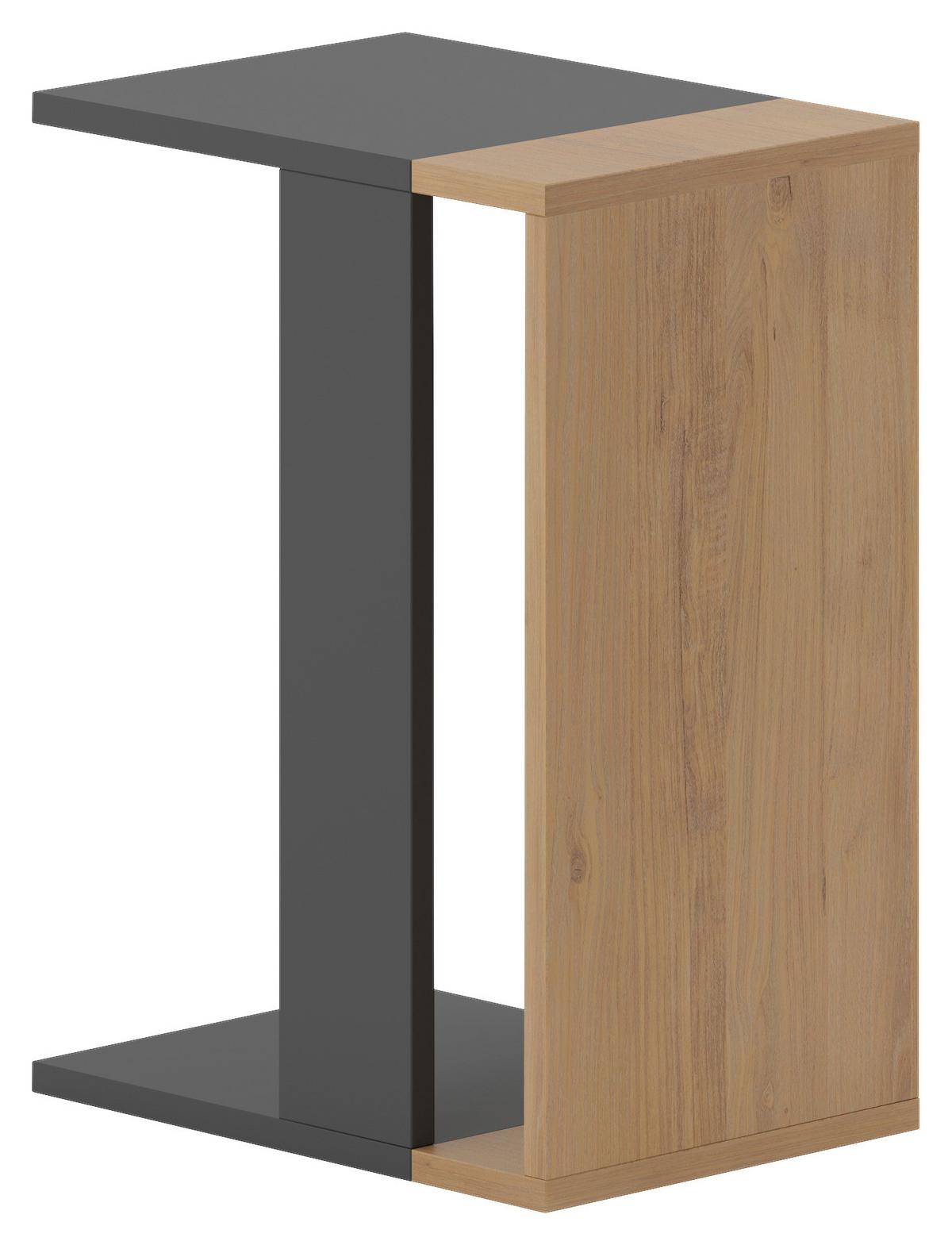 Beistelltisch Zetti ca. 30x57x40 cm Eiche/Anthr. - Eichefarben/Anthrazit, Design, Holzwerkstoff (30/57/40cm) - Livetastic