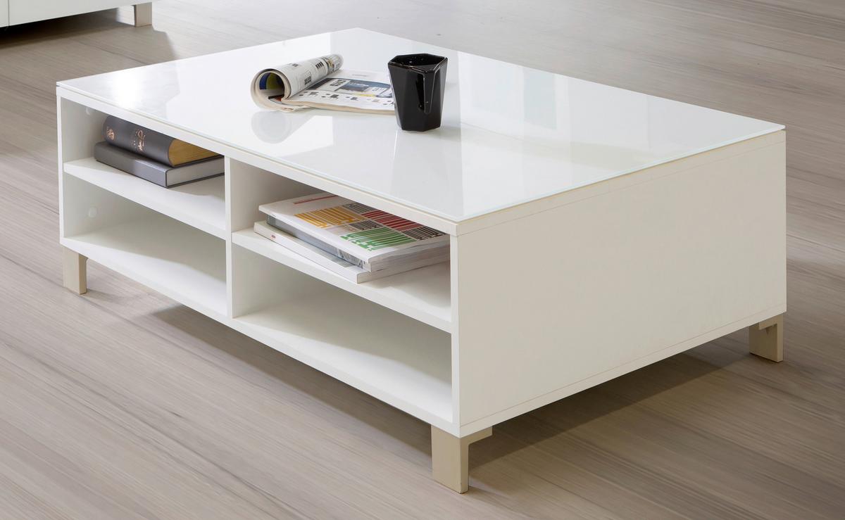 Klubska Miza Poole, Bela - barve šampanjca/bela, Design, umetna masa/steklo (110/70/37,9cm) - Hom`in
