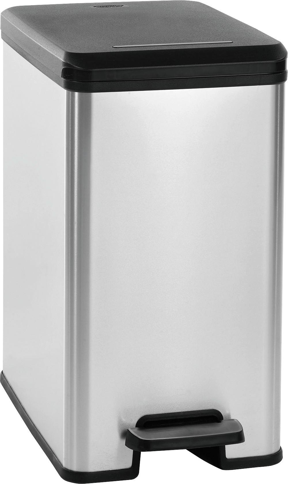 Pedálos Szemetes Slim Bin - ezüst/fekete (25/45/39cm)