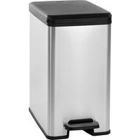 Pedálos Szemetes Slim Bin - ezüst/fekete (25/45/39cm)