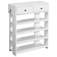 Regal Standregal - srebrne barve/bela, Moderno, kovina/leseni material (60/79/24cm) - MID.YOU