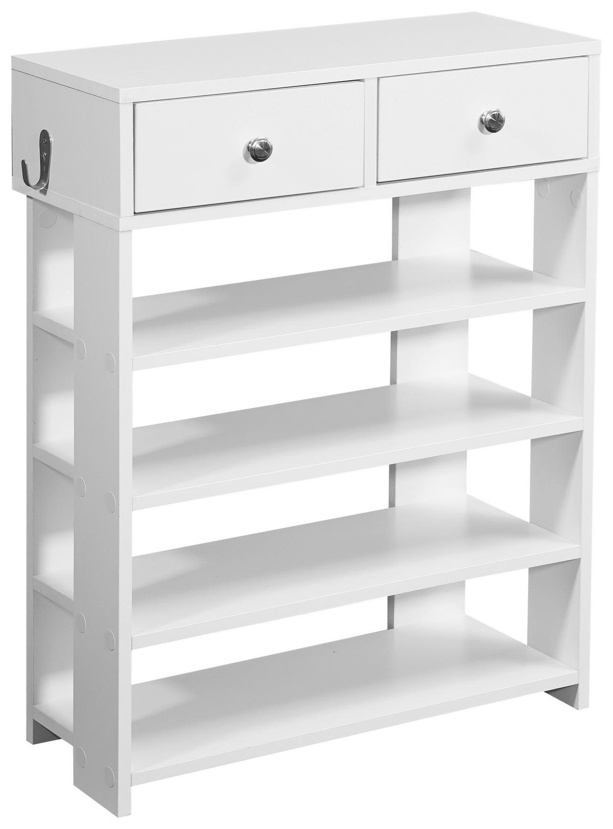 Regal Standregal - srebrne barve/bela, Moderno, kovina/leseni material (60/79/24cm) - MID.YOU