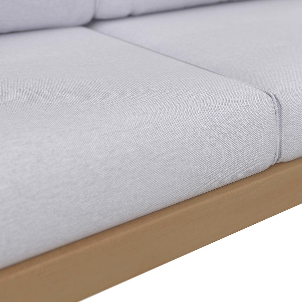 Loungegarnitur Effie Hellgrau Holz/Textil - Hellgrau, Modern, Holz/Kunststoff (124/64,5/63,5cm) - Bessagi Garden