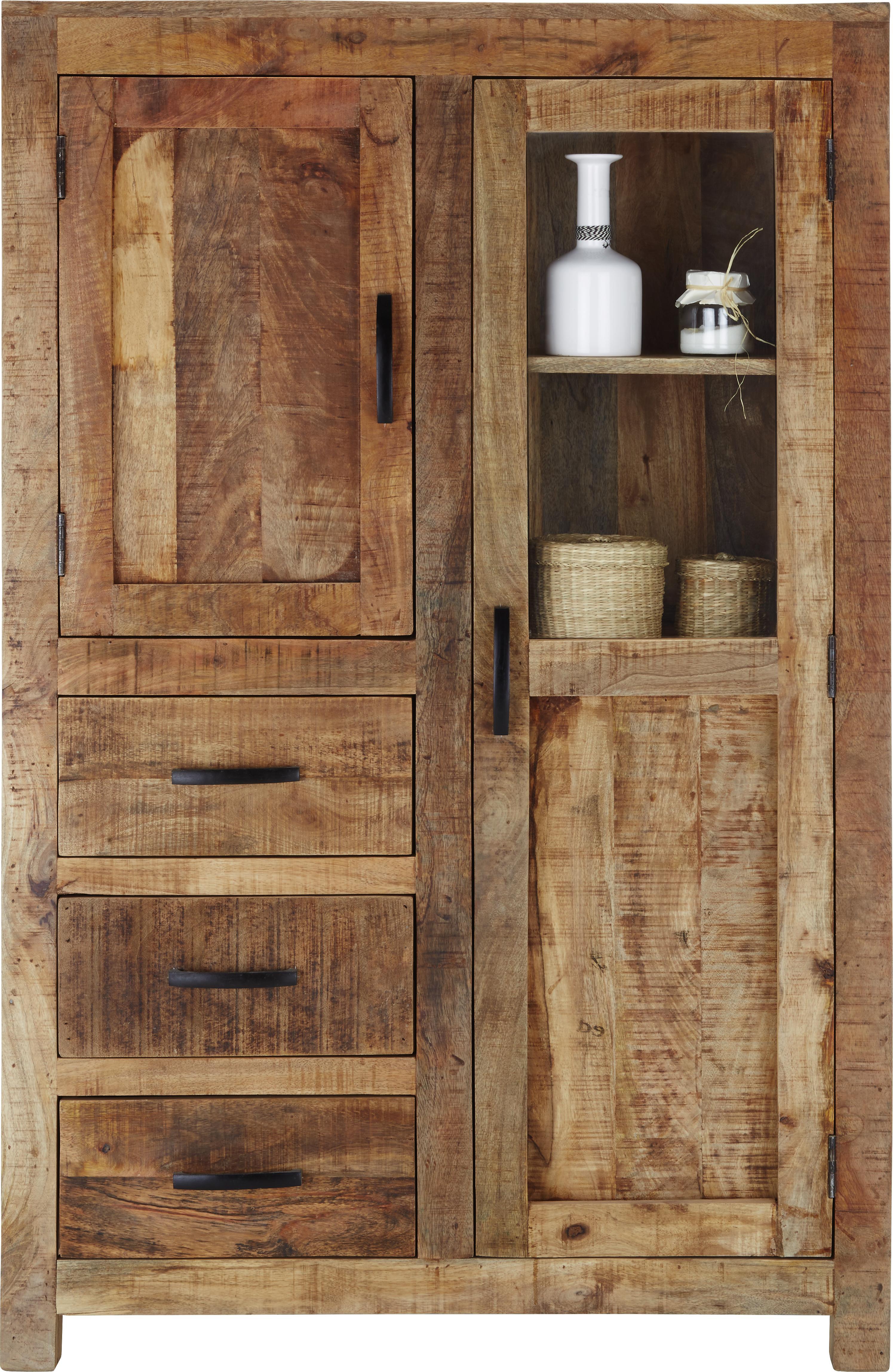 Highboard in Naturfarben Massiv - Naturfarben, LIFESTYLE, Holz (95/147/47cm) - Zandiara