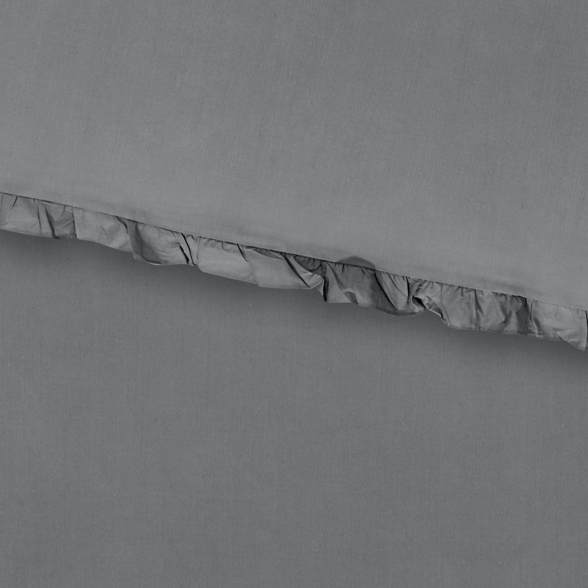 Bettwäsche Rüschen Grau ca. 135x200cm - Grau, ROMANTIK / LANDHAUS, Textil (135/200cm) - Zandiara