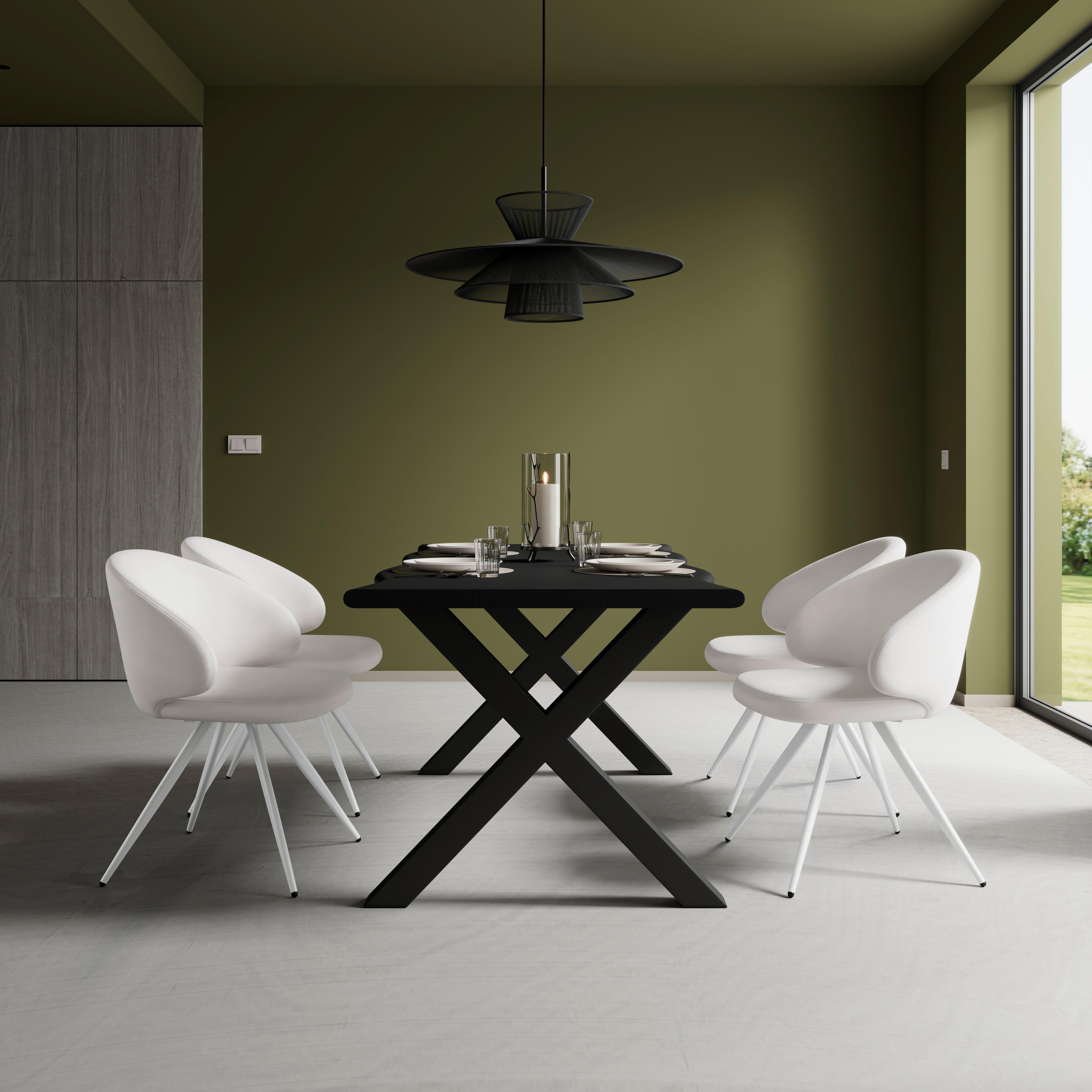 STOL MED ARMSTÖD ADELE - vit/cremefärgad, Modern, metall/textil (61/82,5/52cm) - Bessagi Home
