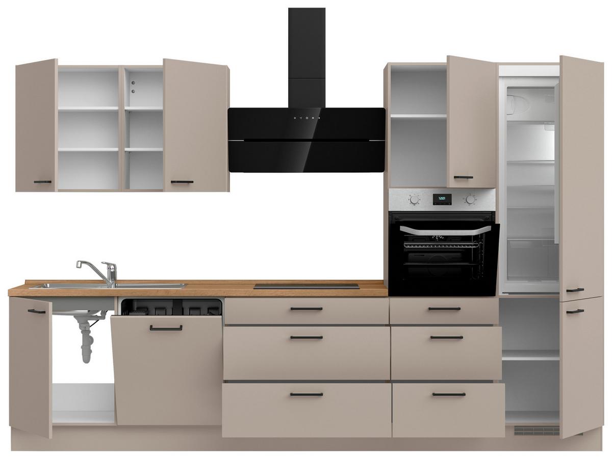 Küchenleerblock Easytouch High o. Geräte Sandfarben - Sandfarben/Eichefarben, MODERN, Holzwerkstoff/Metall (330cm) - Nobilia