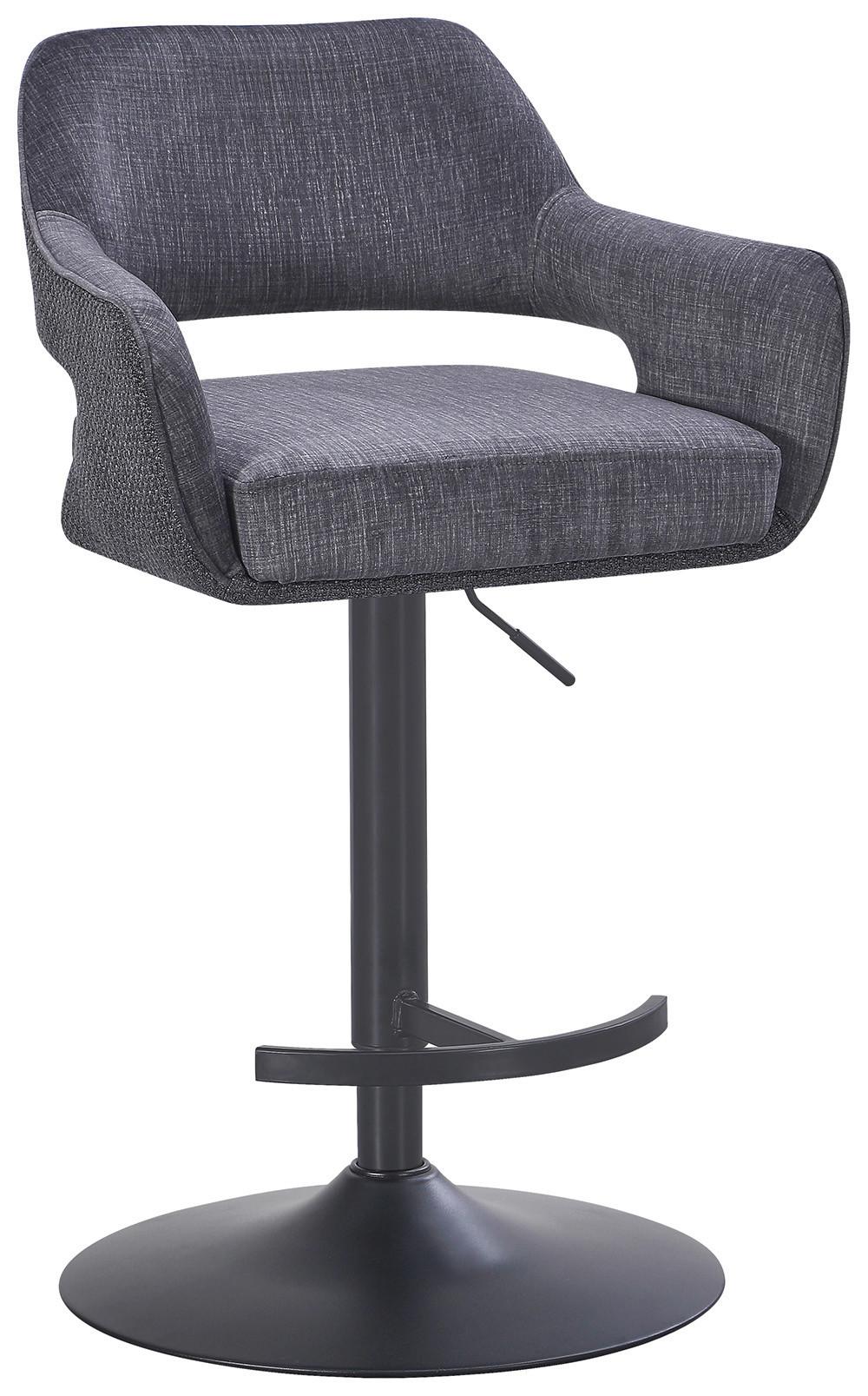 Barhocker Vanessa Grau - gris/noir, Modern, métal/textile (53/92-113/56cm) - Mömax